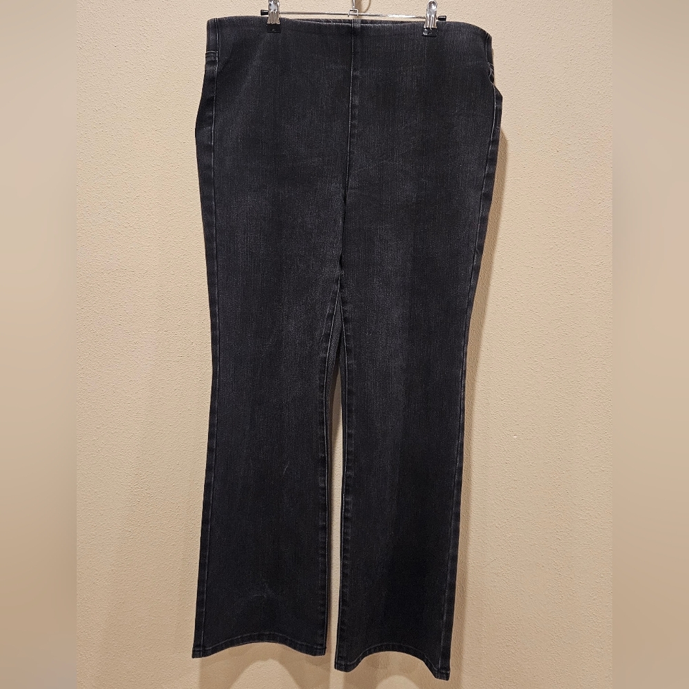 Soft Surrounding Classic Women's Pull On Heathered Gray / Black Jeans Size Large